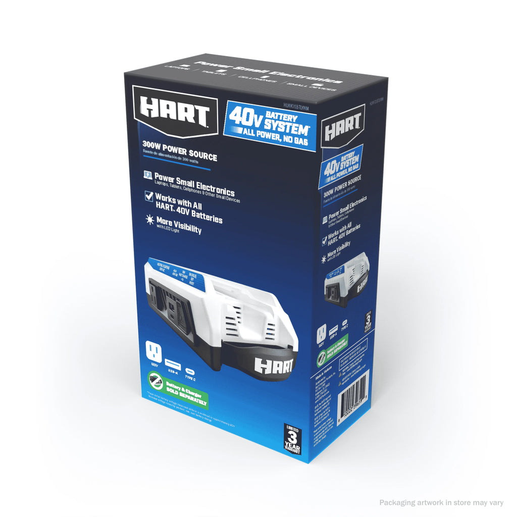 300 Watt Battery Powered Power Source with LED Light and Carry Handle F14650