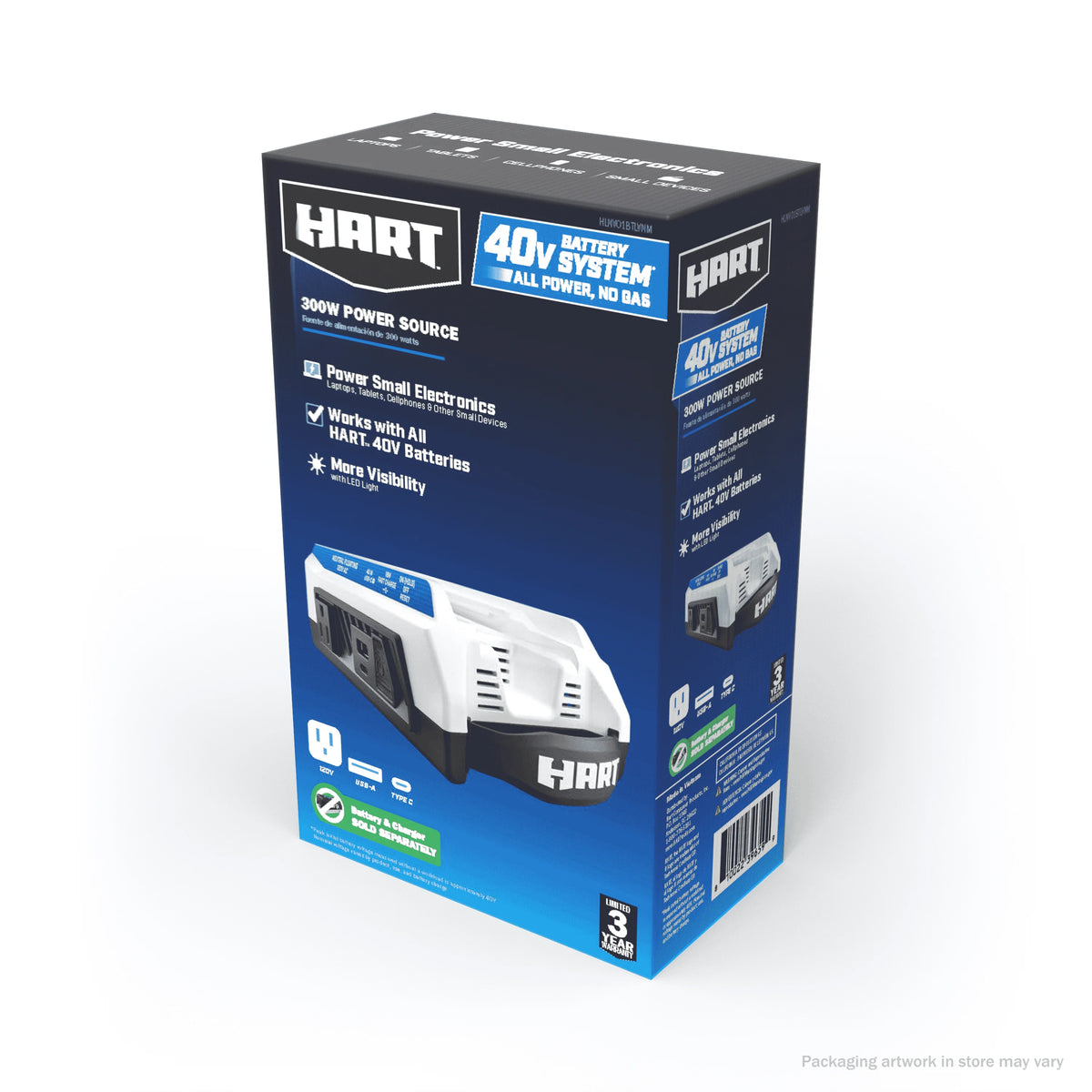 300 Watt Battery Powered Power Source with LED Light and Carry Handle F14650
