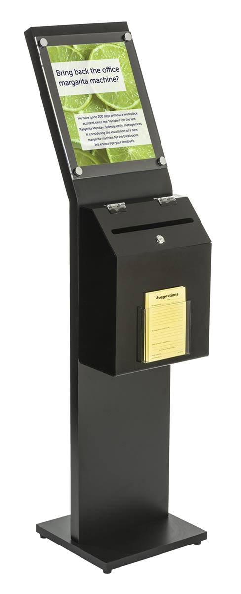 Locking Donation Station Ballot Box with Sign Holder Kiosk S7938