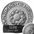 27 3/4x22OD x 2x22P Hand-Painted Silver Ceiling Medallion X483