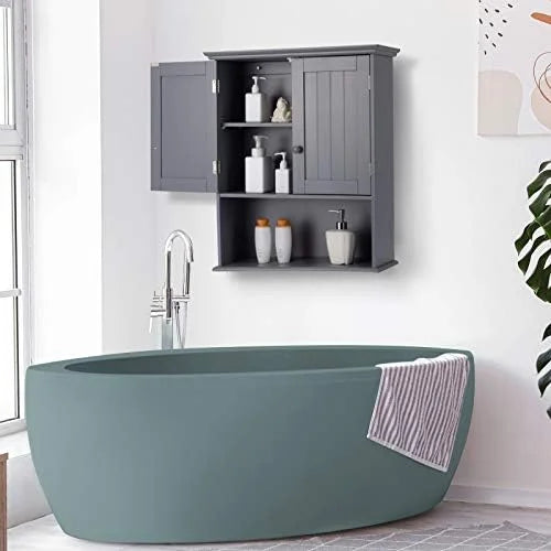 Wall Mounted Bathroom Cabinet with Double Doors L375