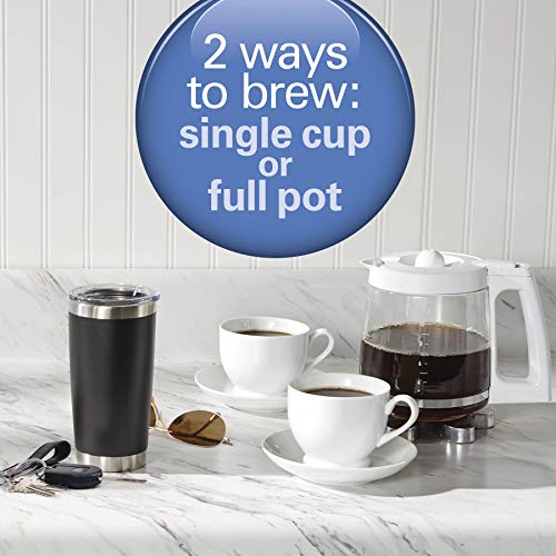 2-Way 12 Cup Programmable Drip Coffee Maker & Single Serve Machine, Glass Carafe, Black W52475