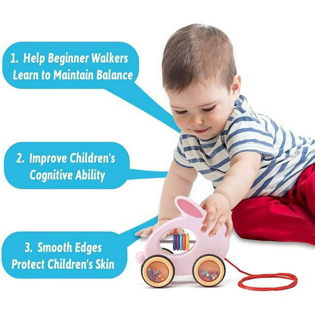 Pull Along Rolling Animal Toy (Rabbit) V81485