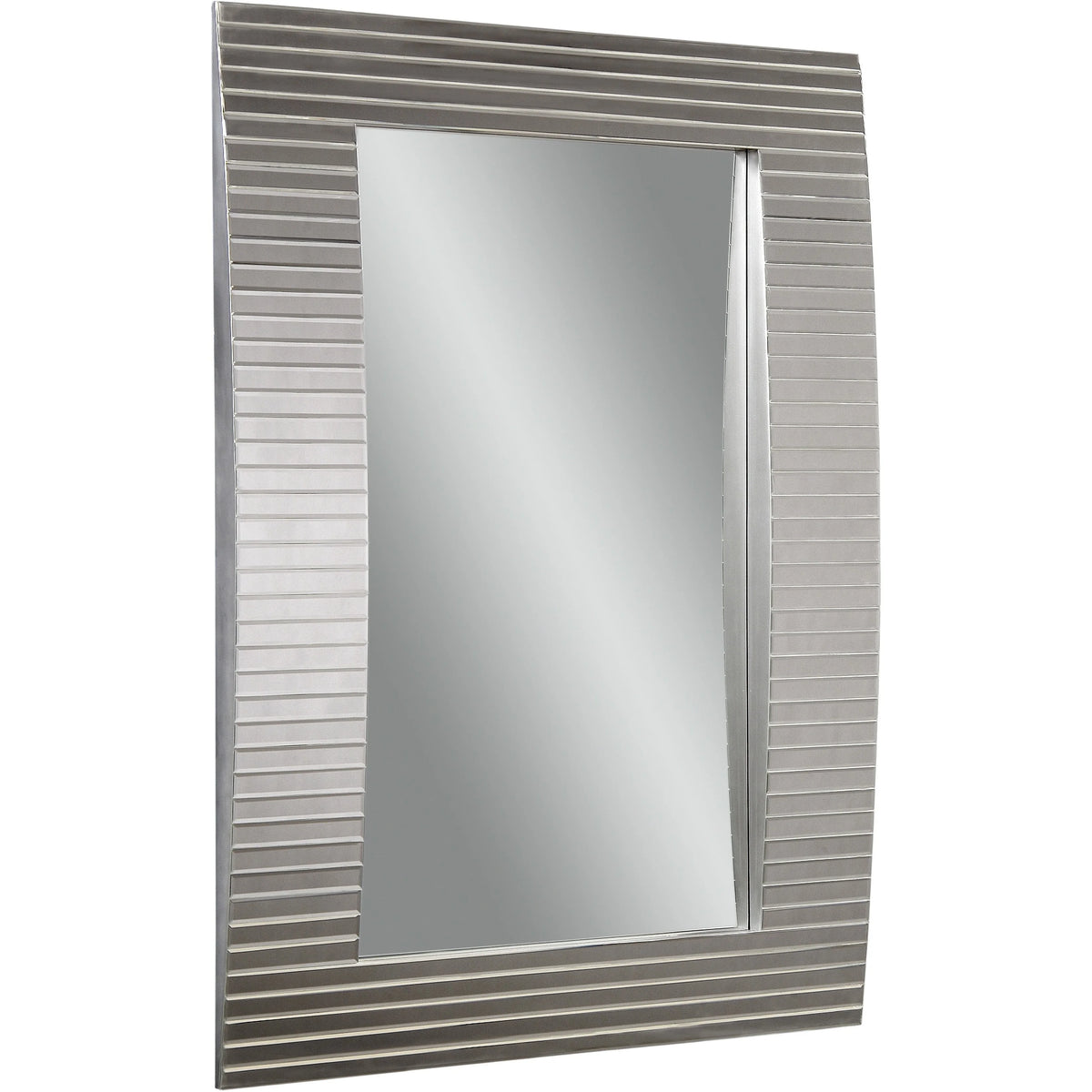 Tambour Wall Mirror With Silver Finish W370675