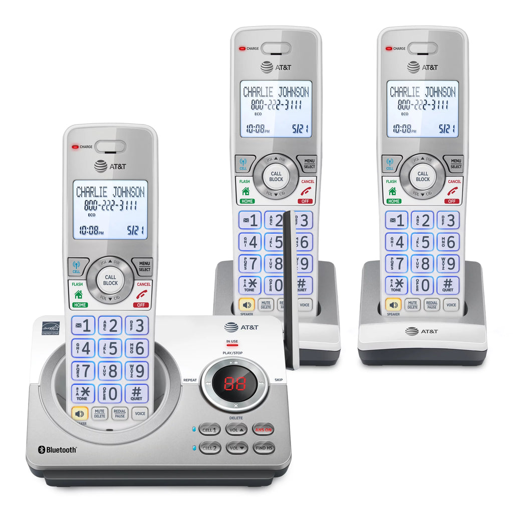 3 Handset Expandable Cordless Phone (White/Silver) U69369
