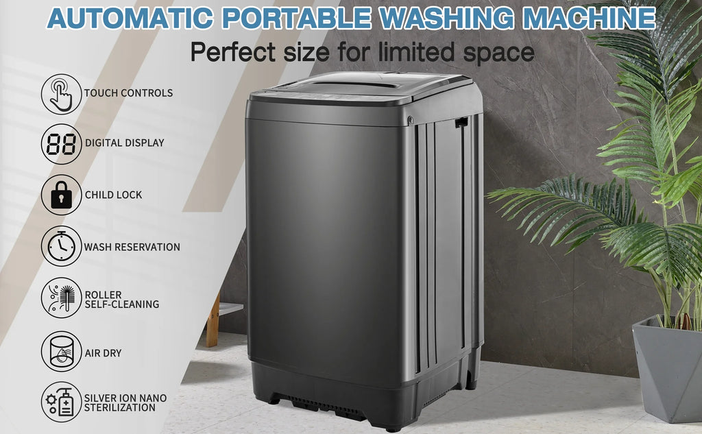 Portable Automatic Washer Machine with Drain Pump 17.6 Pounds P486882