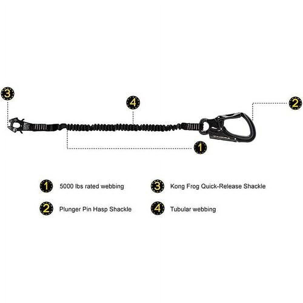 2Ft Elastic Bungee Lanyard with Snap Hook, Black, 24 Inches H615