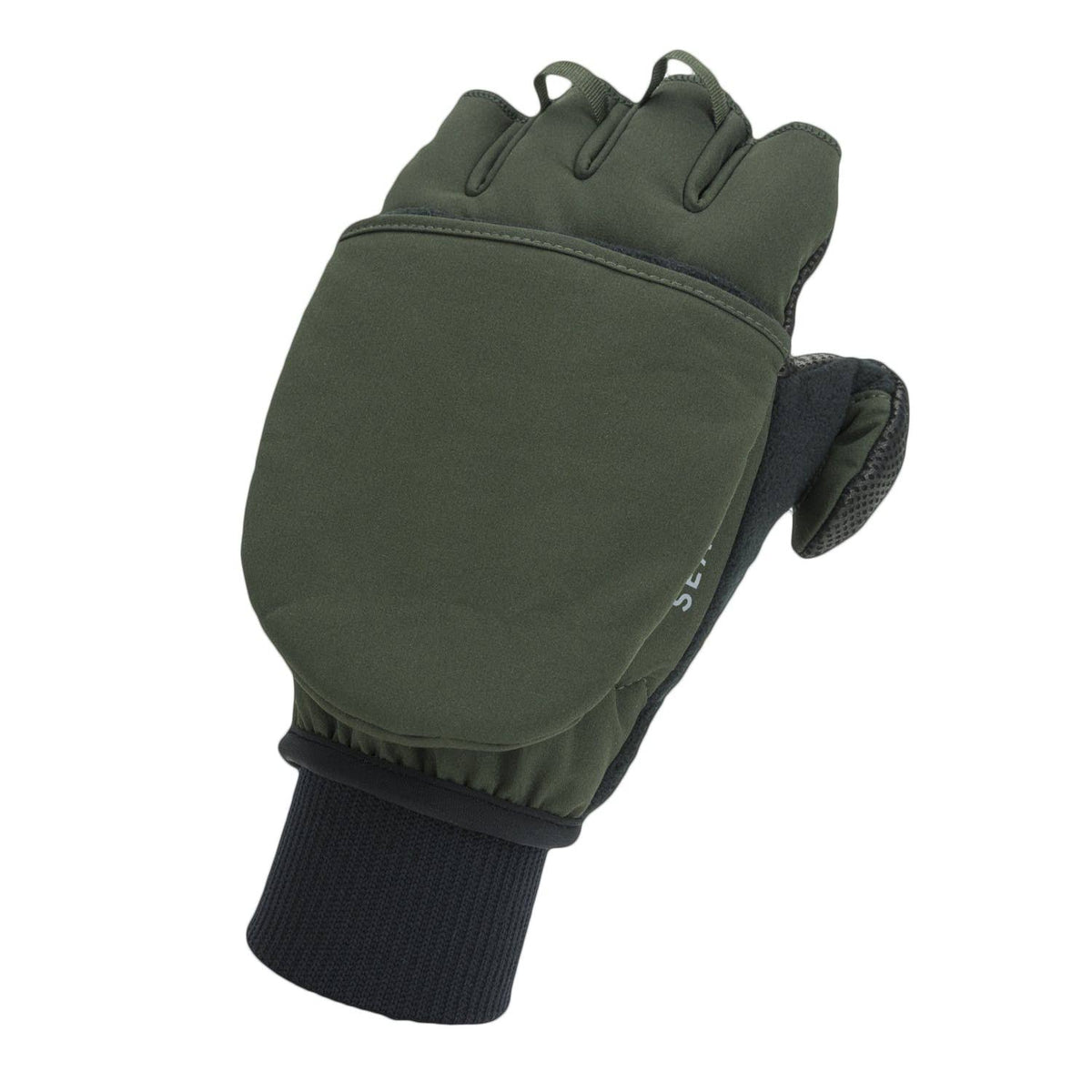 Windproof Cold Weather Convertible Mitts Olive Green/Black R328199