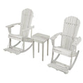 White 3 Piece Patio Adirondack Rocker Set Y134