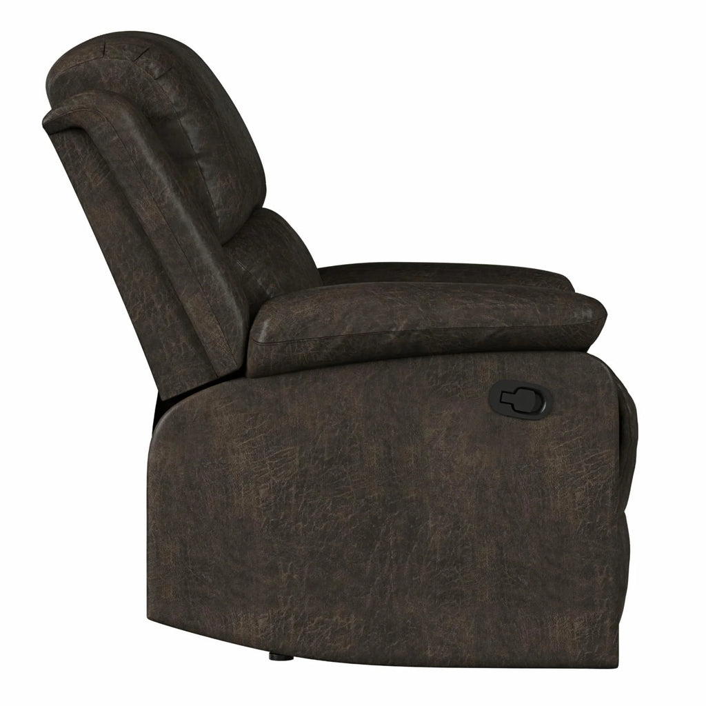 Dark Brown Faux Leather Recliner W42807