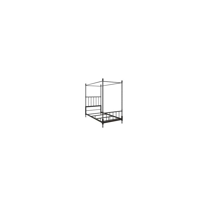 Metal Canopy Bed Twin Size Black L6615