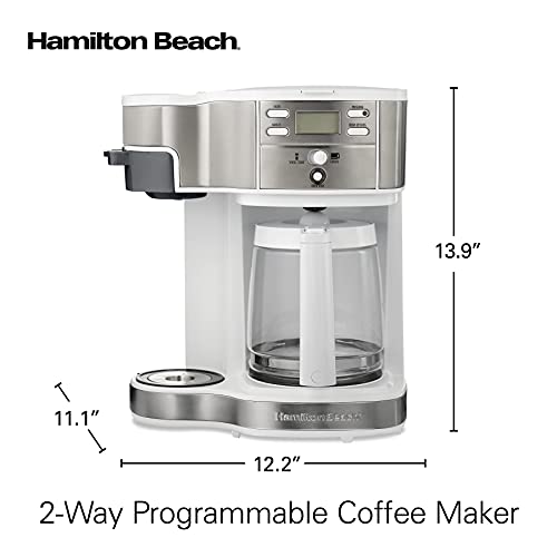 2-Way 12 Cup Programmable Drip Coffee Maker & Single Serve Machine, Glass Carafe, Black W52475