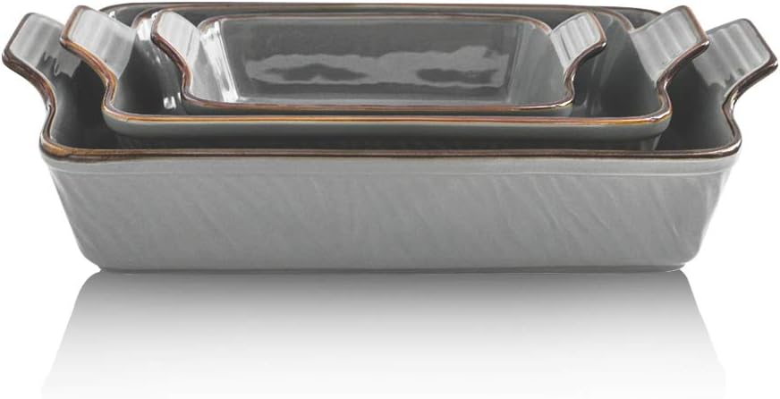 Ceramic Baking Dish Set 9 x 13 Inches 3-Piece A164697