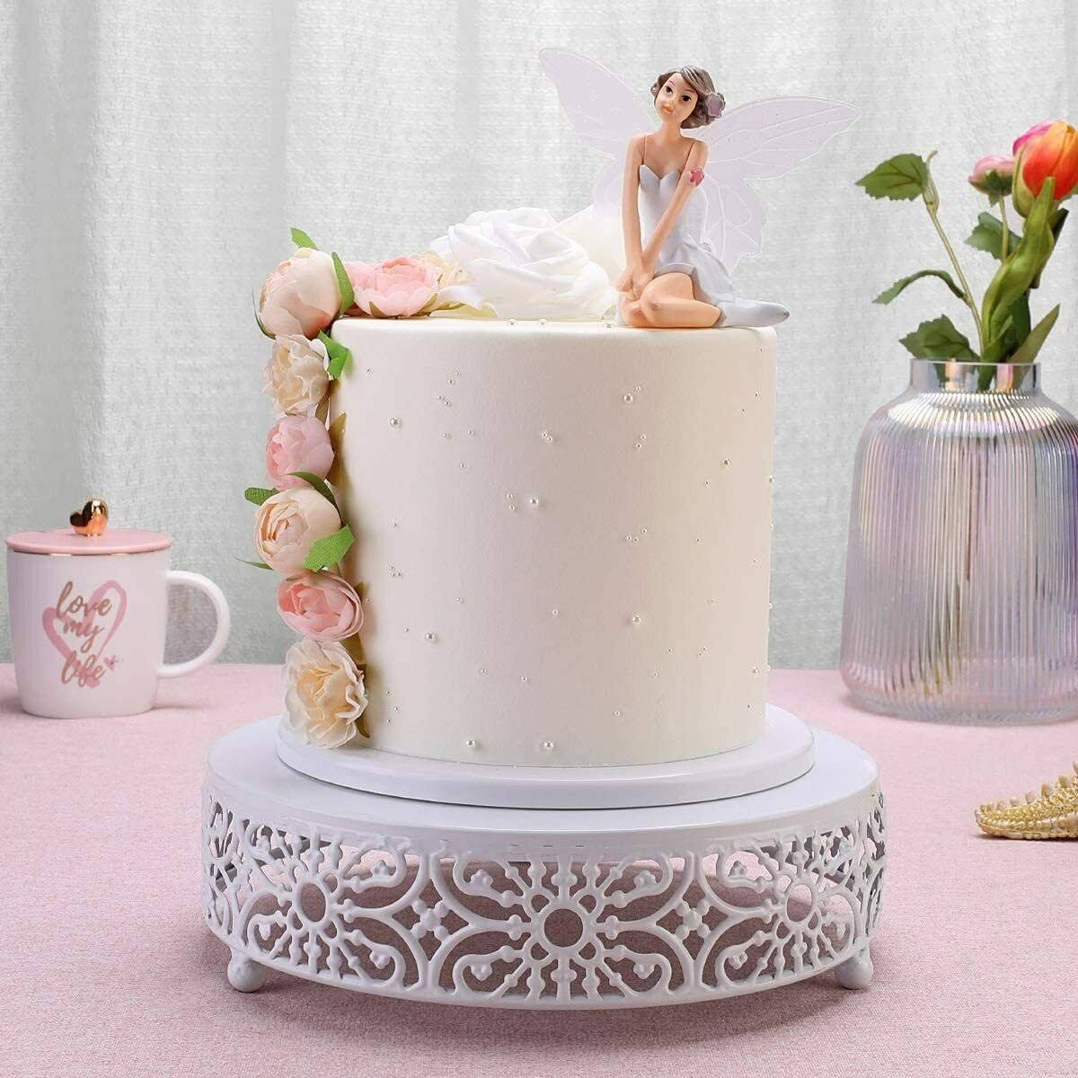 White Metal 3 Piece Cake Stand Set A84157