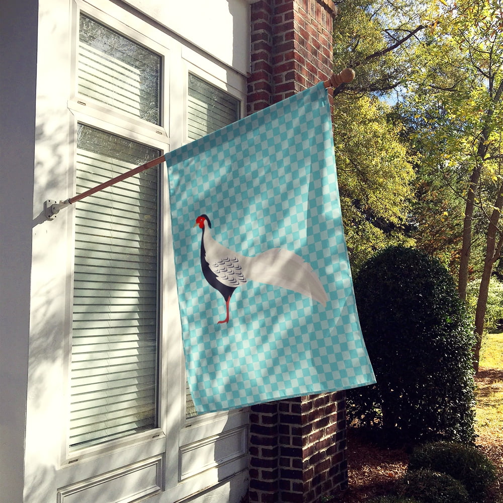 Silver Pheasant Blue Check Flag Canvas House Size Large E969