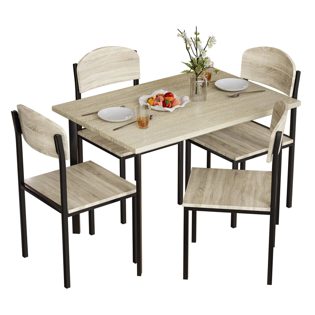 5-Piece Light Brown Dining Table Set D82714