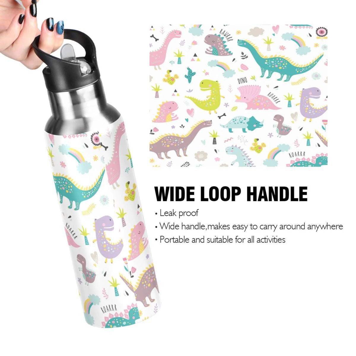 Stainless Steel Insulated Water Bottle with Straw Lid C297561