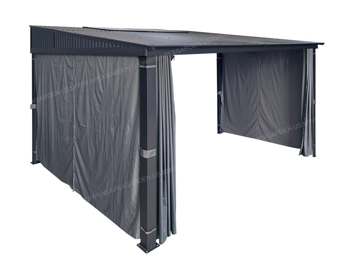 10' x 12' 3-Sided Privacy Curtain Set for Wall-Mounted Sun Shelter N966779