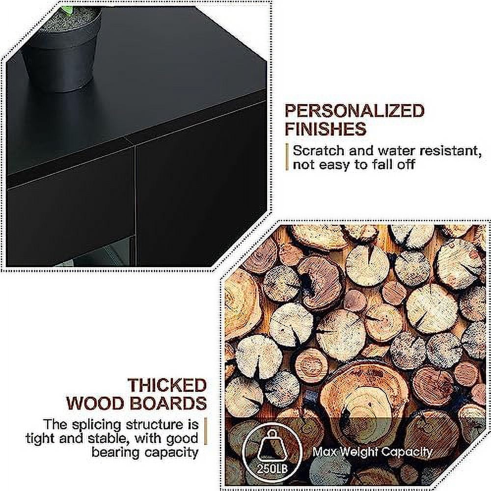 57 Inch LED TV Stand with Glass Shelves U352