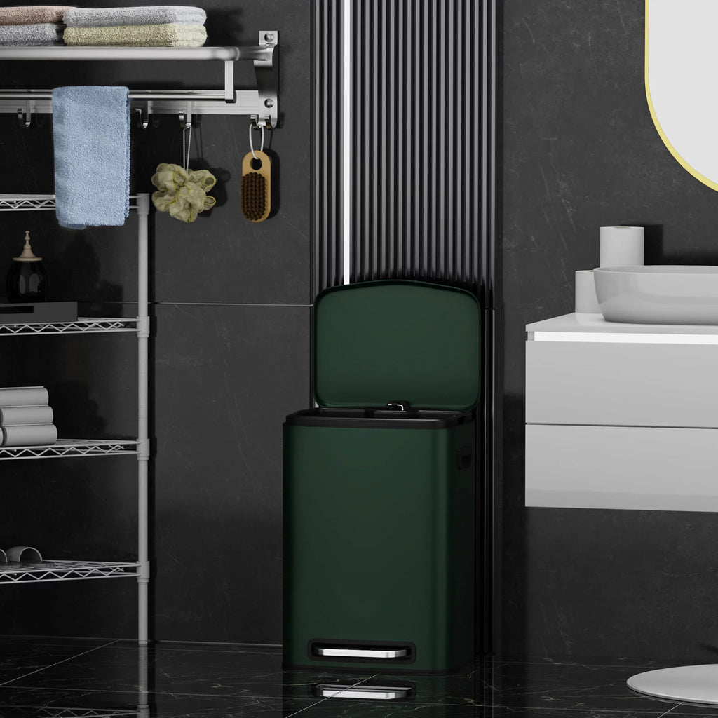 13 Gallon 50L Stainless Steel Trash Can with Lid Q325
