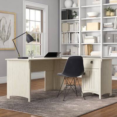 Antique White L-Shape Desk V454617
