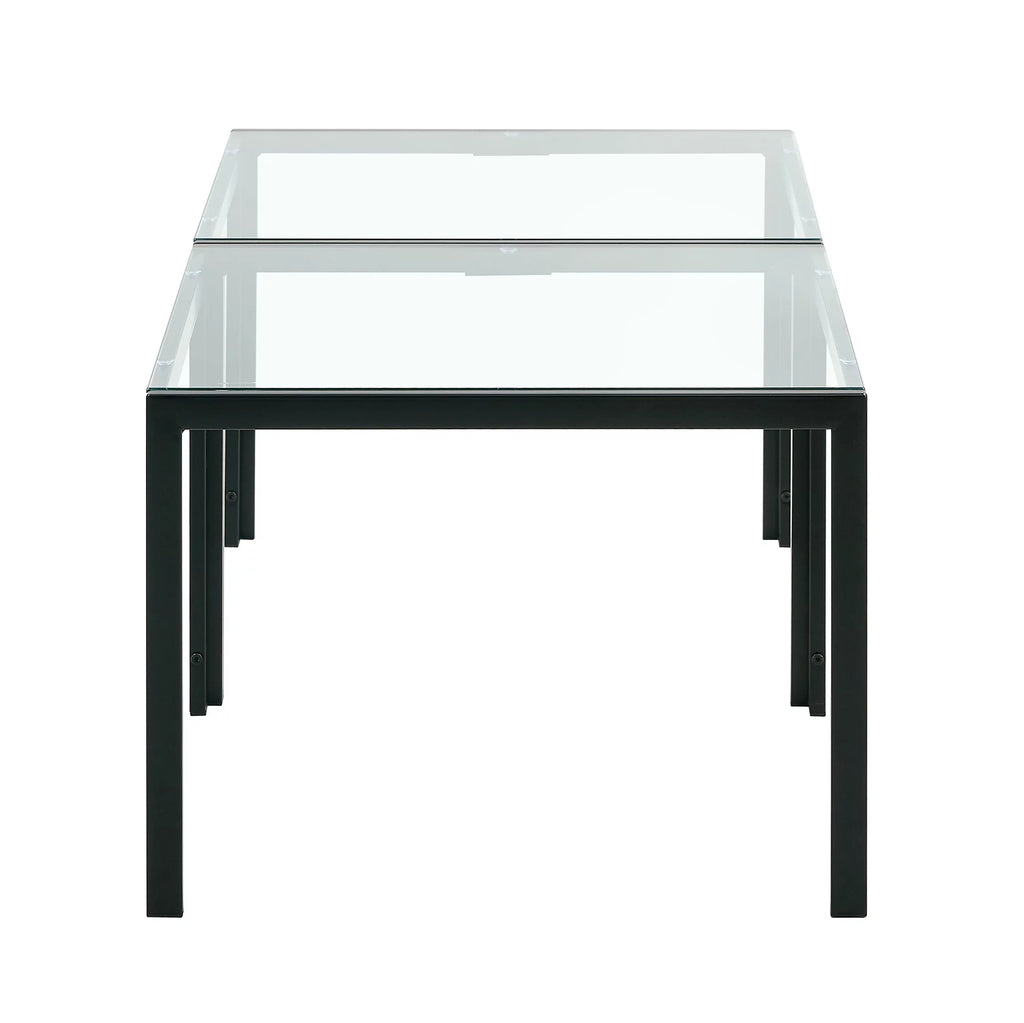 Coffee Table Set of 2 Tempered Glass S354