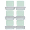 3-Cup Glass Food Storage Dishes with Plastic Lids H826
