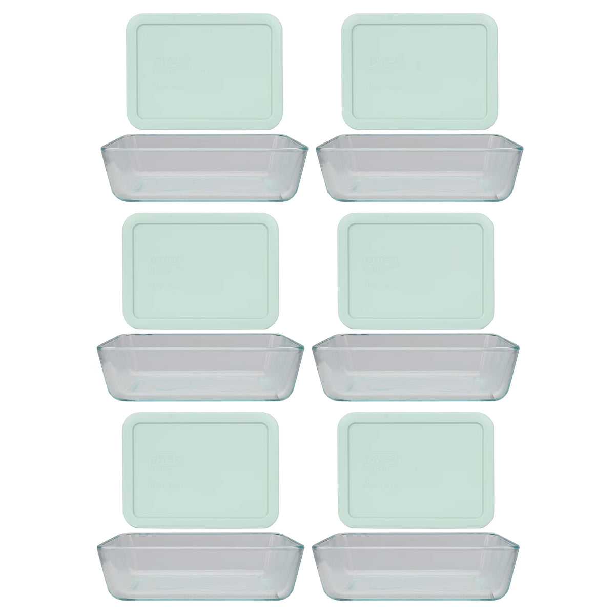 3-Cup Glass Food Storage Dishes with Plastic Lids H826