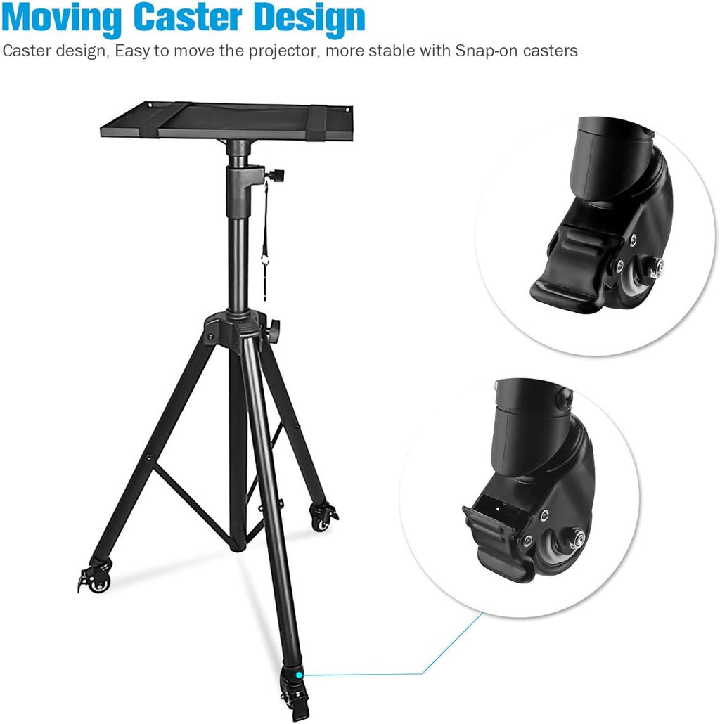 Projector Tripod Stand with Height Adjustable Plate and Casters Q641610