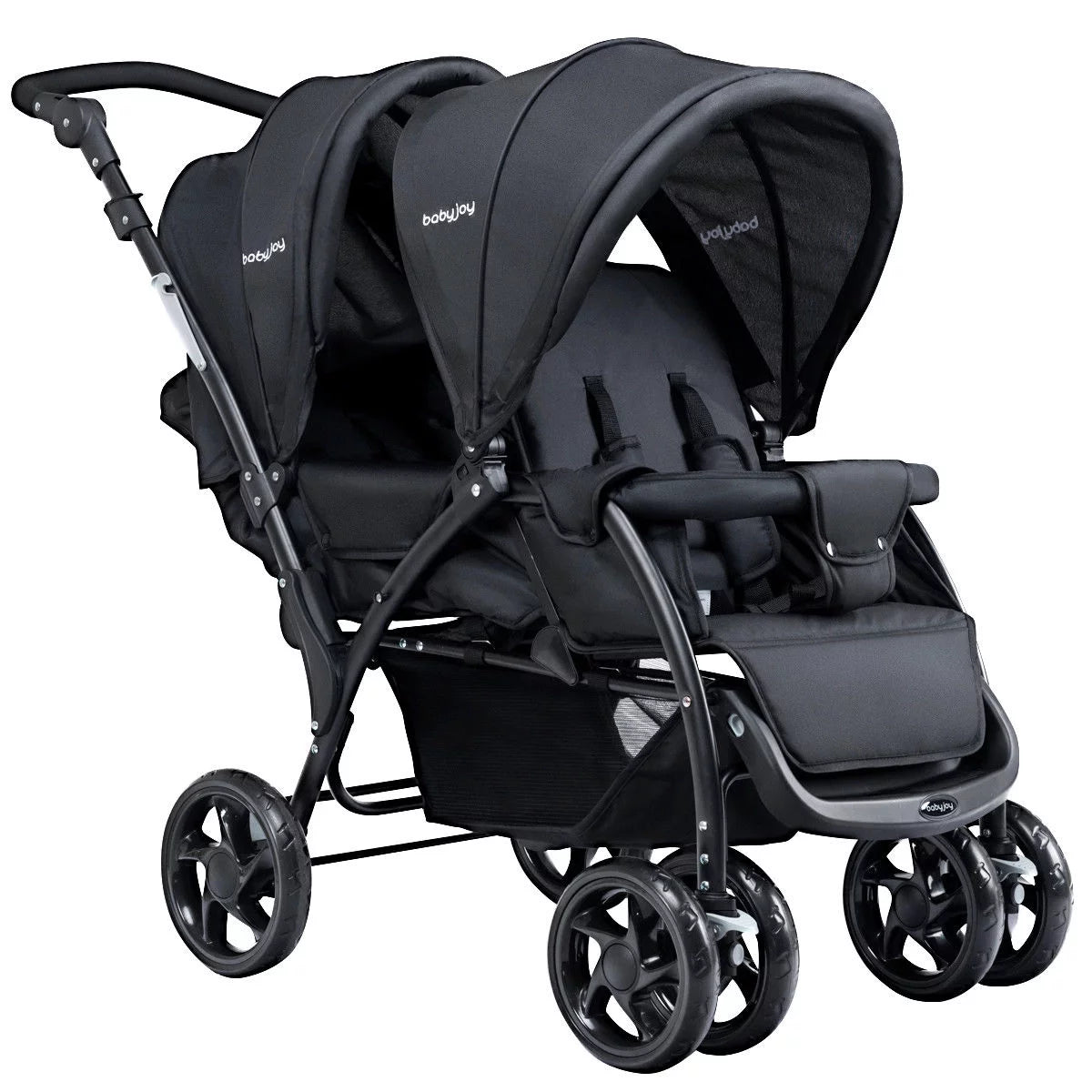 Double Foldable Lightweight Black Stroller L3665