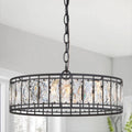 3-Light Black Crystal Chandelier I924
