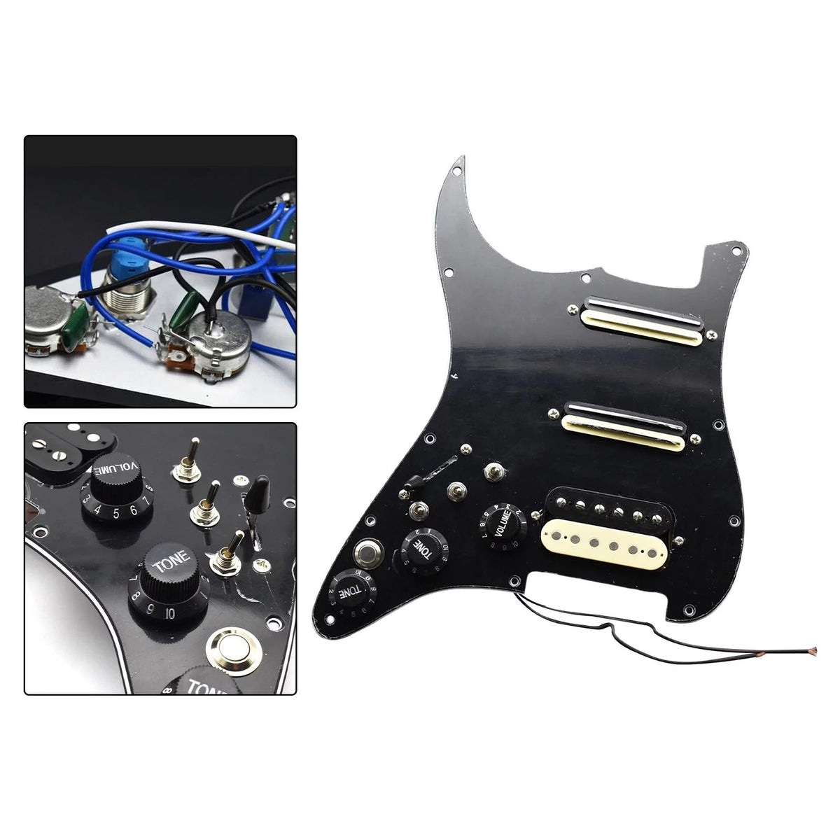 Black Loaded Pickguard for Electric Guitar V976
