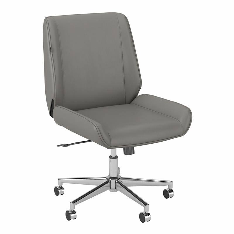 Light Gray Leather Office Chair L157