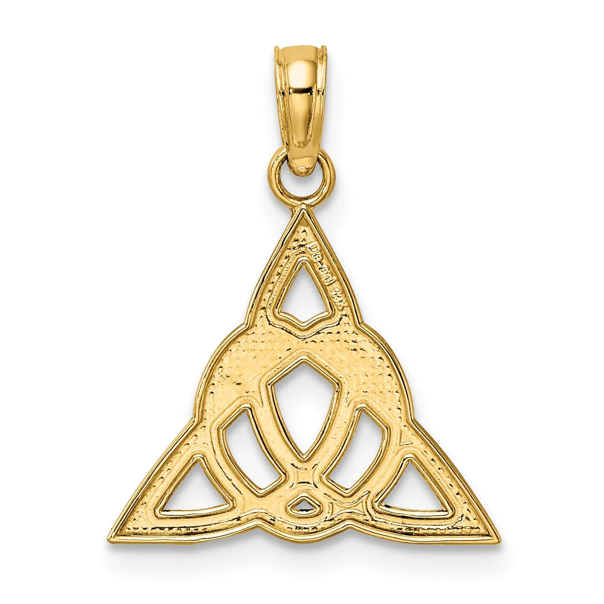 14K Yellow Gold Celtic Trinity Knot Pendant Charm with Rope Chain Necklace 18'' Q48937