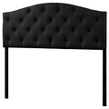Black Faux Leather Tufted Queen Size Panel Headboard J410