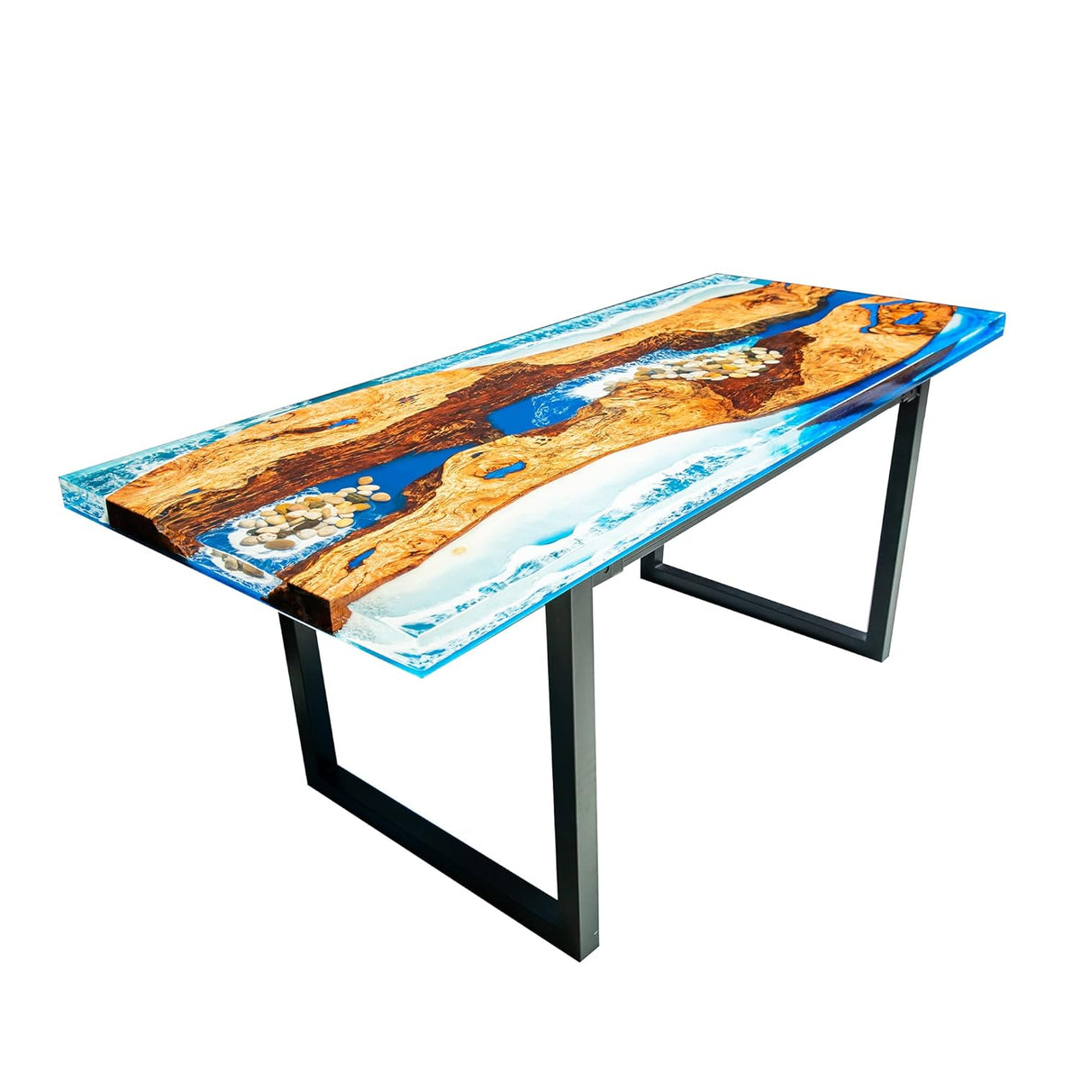 Blue Resin Wood River Dining Table A837657
