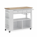 White Kitchen Cart with Storage F7428