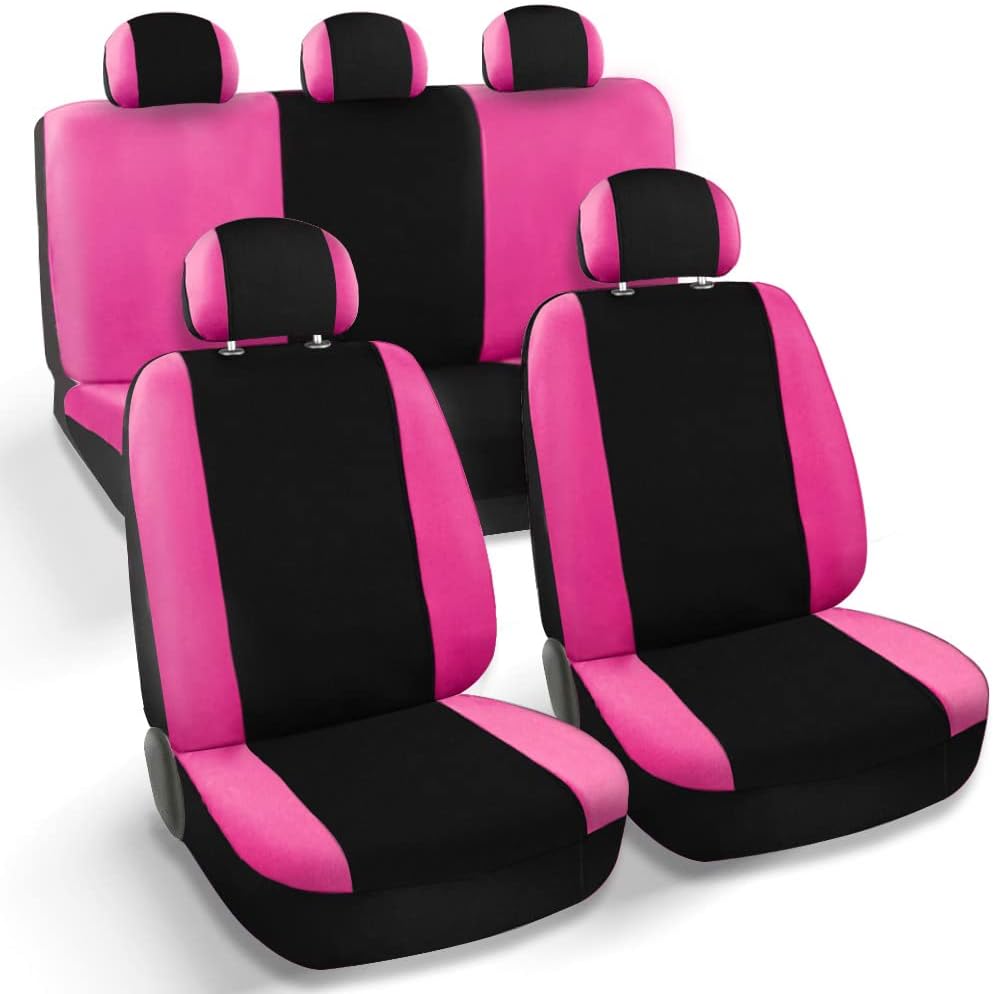 Pink Black Low Back Seat Covers Pack of 2 B543712