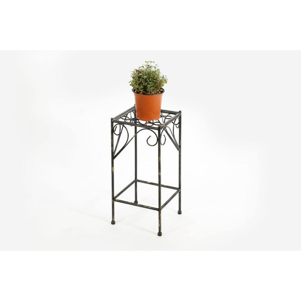 Medium Celtic Clover Square Cast-Iron Plant Stand R8735