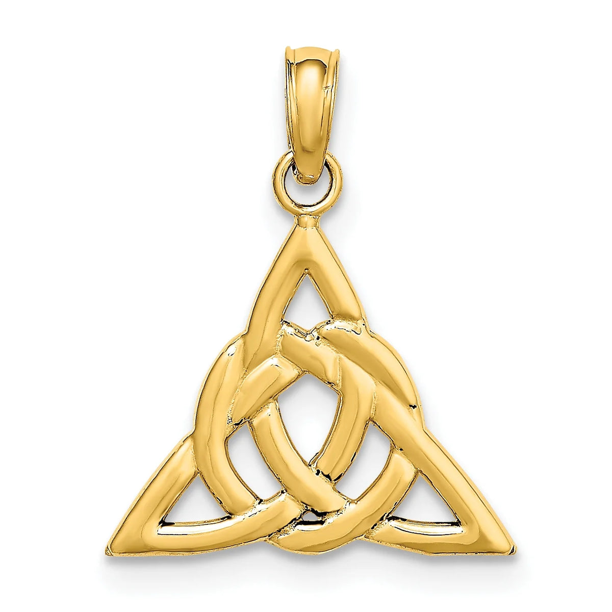 14K Yellow Gold Celtic Trinity Knot Pendant Charm with Rope Chain Necklace 18'' Q48937