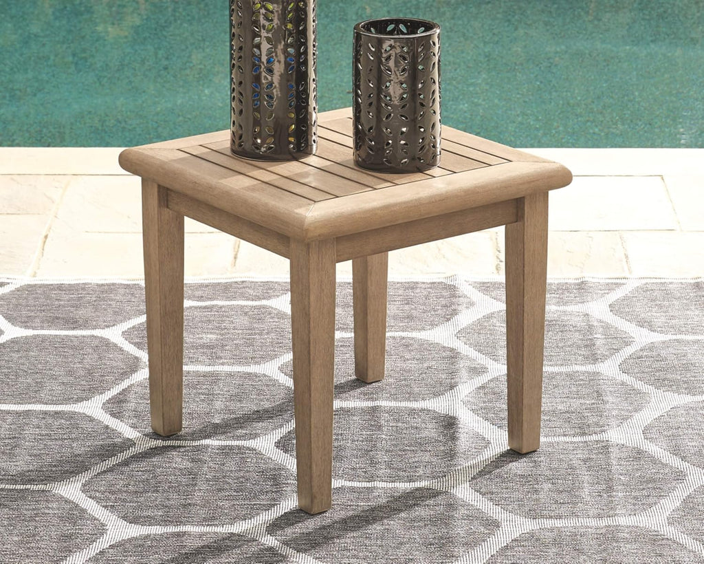 Eucalyptus Wood Square End Table L8110
