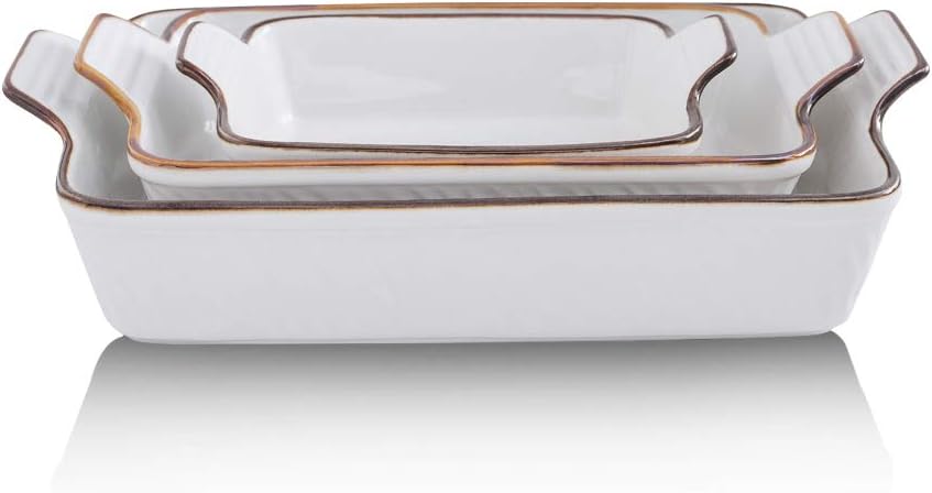 Ceramic Baking Dish Set 9 x 13 Inches 3-Piece A164697
