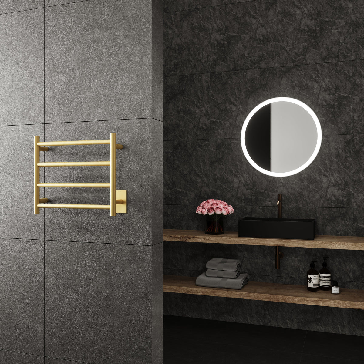 Wall Mounted Electric Towel Warmer in Gold G932435