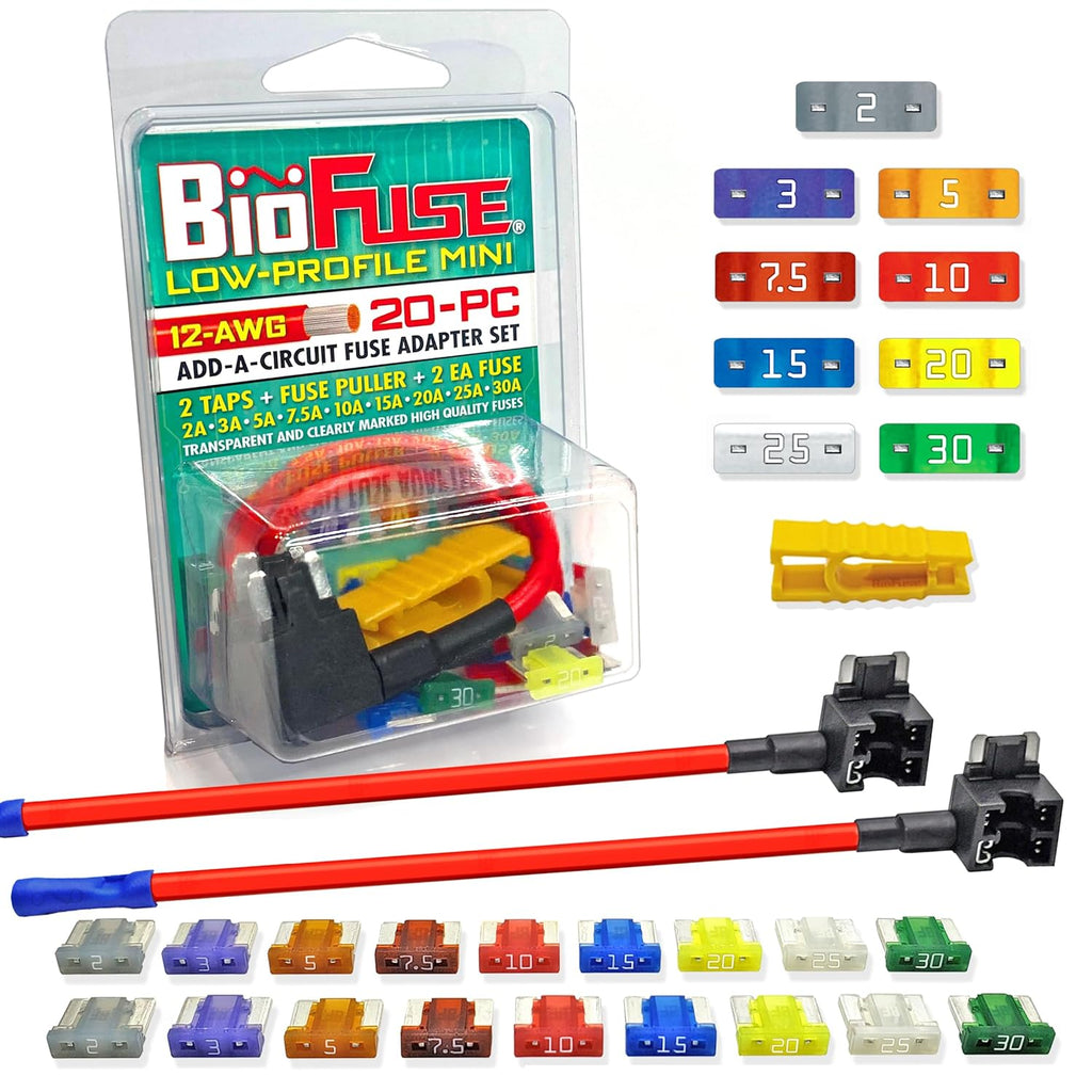20 Piece Low Profile Mini Blade Fuse Assortment with Fuse Puller P88029
