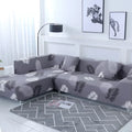 Floral Pattern 2 Pieces L Shaped Sofa Cover Set W695280