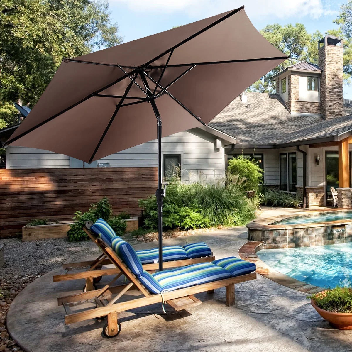 10FT Beige Patio Umbrella H60941