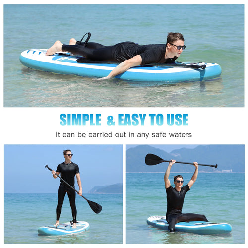 10' Inflatable Stand Up Paddle Board with Adjustable Paddle, Pump & Carrying Backpack B769648