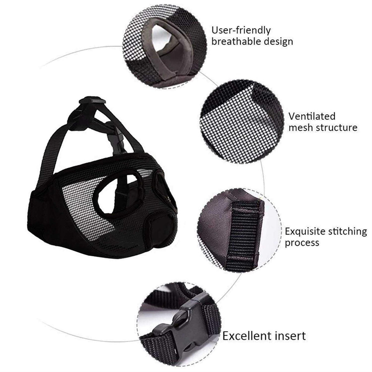 Adjustable Breathable Mesh Short Snout Dog Muzzle I4419