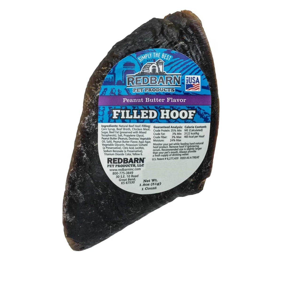 Peanut Butter Filled Hoof Dog Treat A539