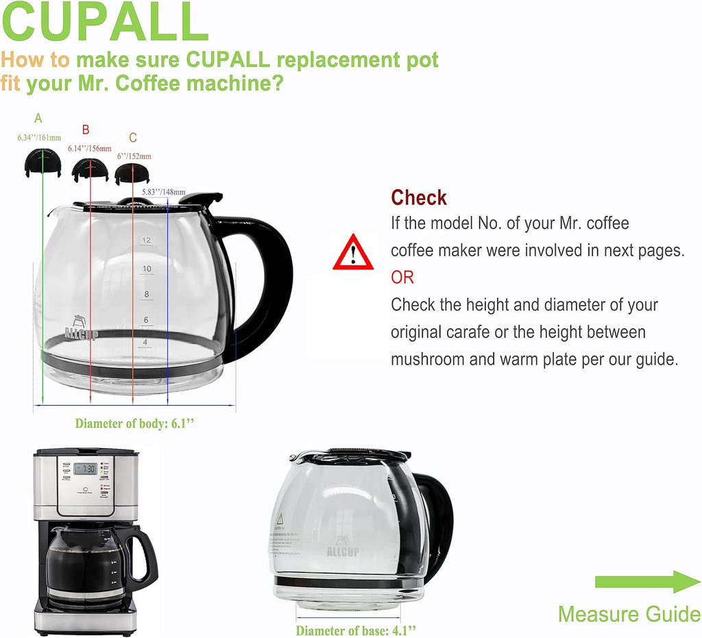 12-CUP Glass Carafe Black Handle X41339
